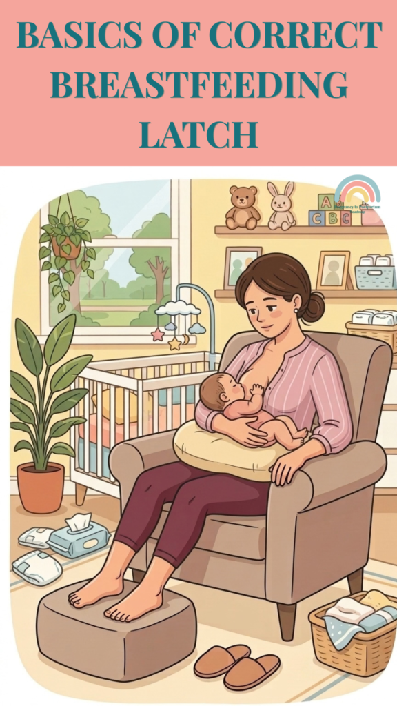 Correct breastfeeding latch illustrated guide